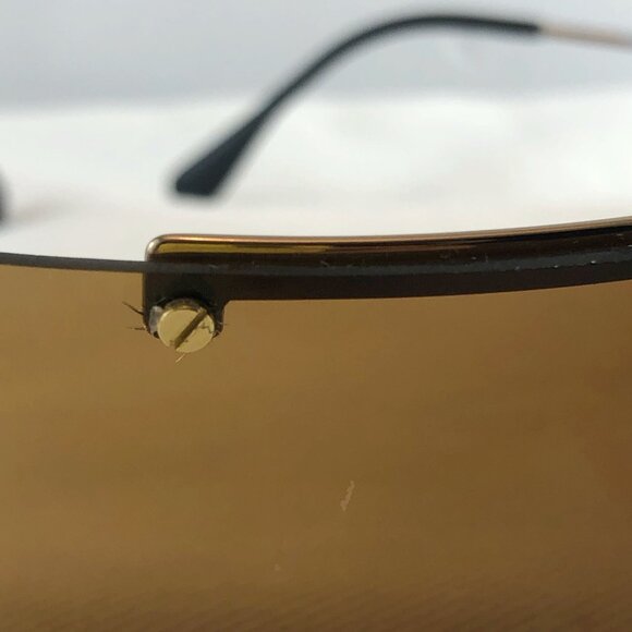 Chloe NWT Rare Vintage Shield Wrap Sunglasses Brown Metal Frame Phoebe Philo Era - Picture 9 of 11